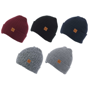 Ribbed Knit Beanie With Turn Up