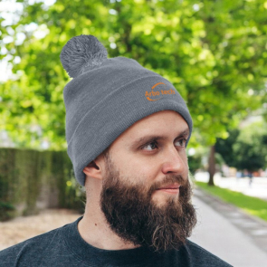 100% Acrylic Knit Classic Beanie With Turn Up And Bobble