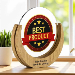 Oak With Recycled Acrylic Rising Cresent Award