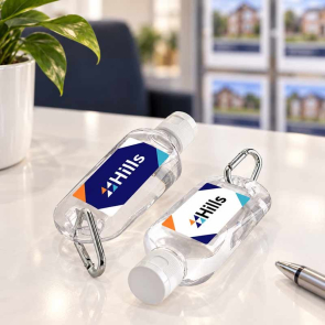 Antibacterial Refillable Hand Sanitiser on a Carabiner Clip (70ml)