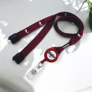 Pantone Matched 15mm Lanyard With Fitted Pull Reel