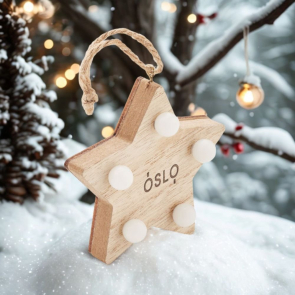 Wooden LED Star Ornament