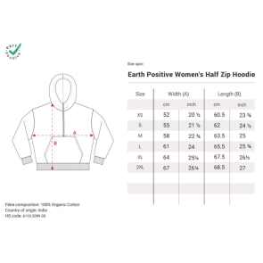 Earth Positive® Women's Half Zip Hoodie