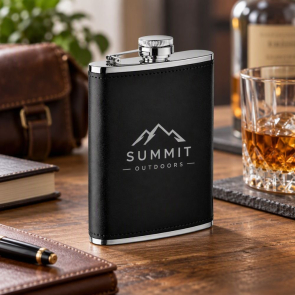 Slim Hip Flask with PU Cover 200ml
