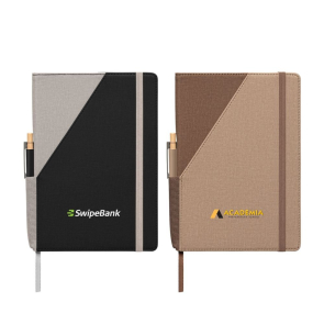 Xanadu Recycled PU Two-Tone Refillable Notebook and Pen Set - A5