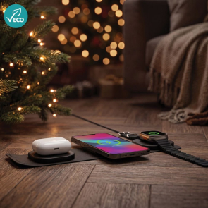 Swiss Peak RCS Rplastic 3-in-1 Wireless 15W Travel Charger
