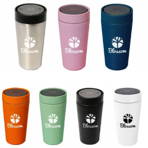 Circular Stainless Steel Travel Mug