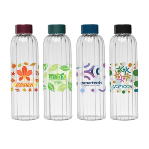 Linea Glass Ridged Colour Pop Bottle 620ml