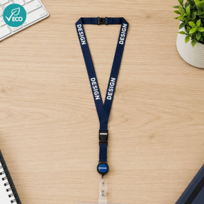 Detachable Pantone Matched RPET Badge Reel Lanyard