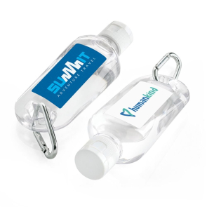 Antibacterial Refillable Hand Sanitiser on a Carabiner Clip (70ml)