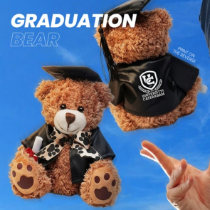 Graduation Style Medium Patched Paw Teddy