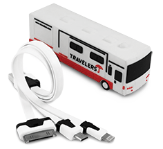 Bus shaped powerbank with chargers