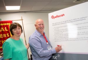 Photo of Steve Pella and Frances O'Grady - General Secretary of the Trades Union Congress