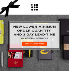 Large Moleskine Notebooks offer new minimum order quantity