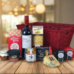 Branded Luxury Red Wine and Cheese Hamper